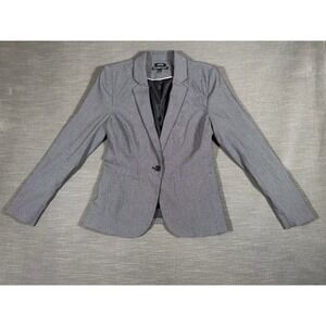 Apt 9 The Torie Jacket Womens Size 6 Grey Black White Single Button Blazer Coat